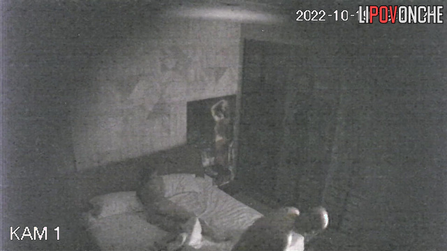 Old man roughly fucked his brunette in the bedroom on the bed
