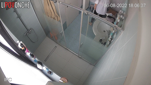 The skinny girl came into the bathroom to relieve herself