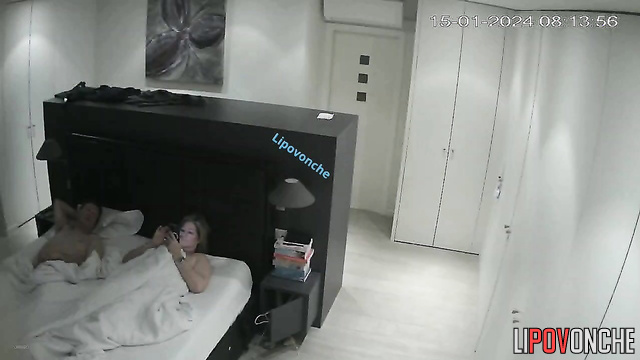 Man waited for his MILF in bed and then fucked her and cum inside