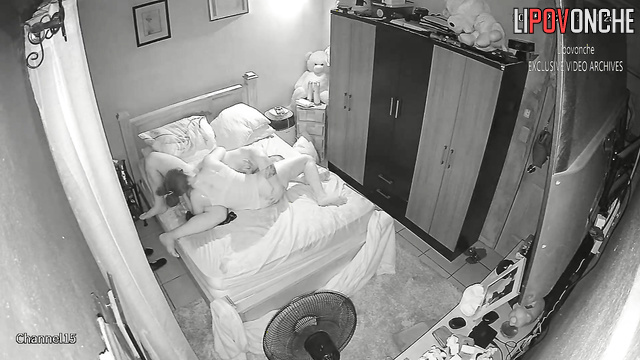 Brunette jerked off and sucked her man, then fucked him