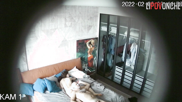 The couple had hot sex on the bed, after which they began to relax