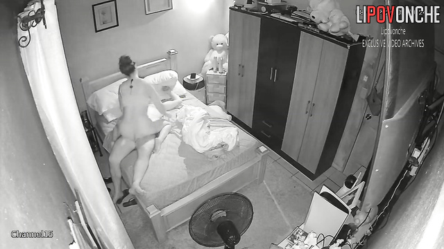 Brunette sucked a bald man and fucked his cock on the bed