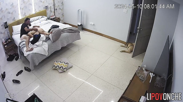 The couple took the 69 position and fucked on the bed