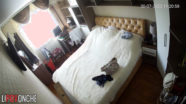 Lady leisurely getting ready for work after sex