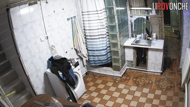 Couple is about to take a shower separately