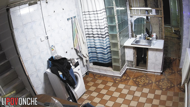 Couple is about to take a shower separately