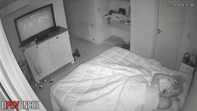 Couple pleasing themselves at the same time (in the bedroom)