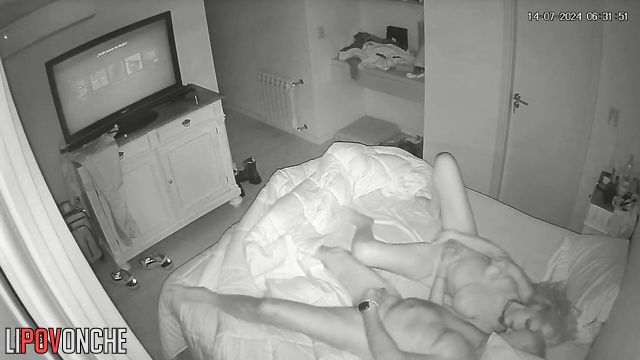 Couple pleasing themselves at the same time (in the bedroom)