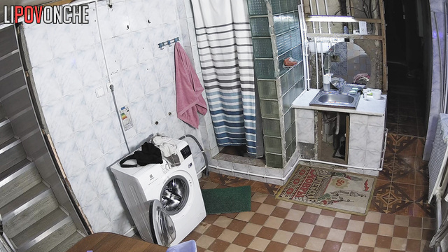Naked girl is going to have sex after showering