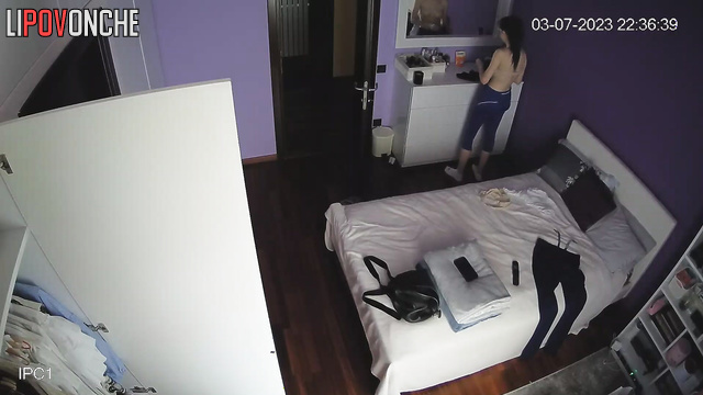 Girl slowly gets dressed after a successful date