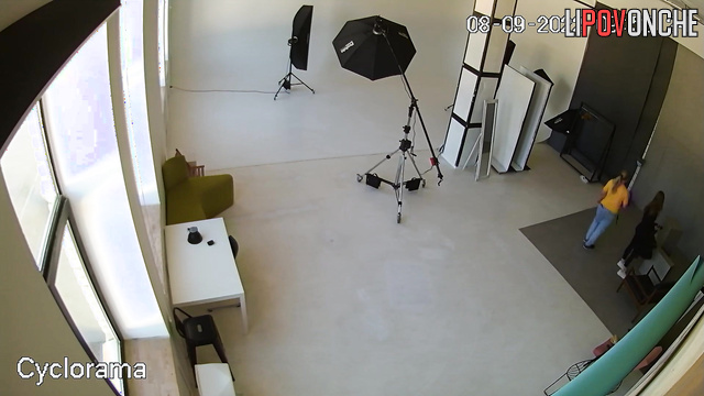 A skinny brunette came to the studio for a photo shoot