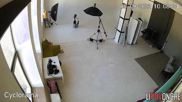 A skinny brunette came to the studio for a photo shoot