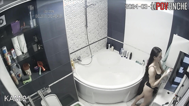 Sexy ukrainian girl shower after hot fuck with her lover