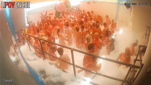 Naked crowd chilling and fucking at private foam party