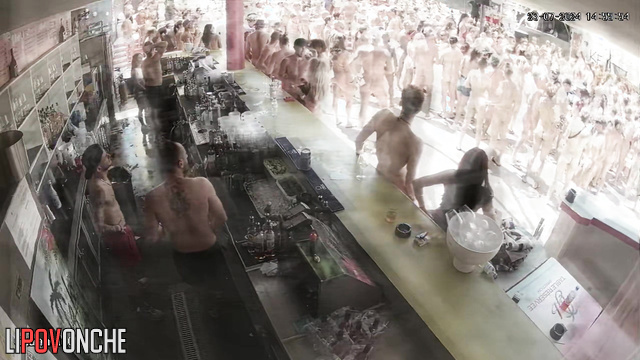 Skinny and chubby people taking part in adult party