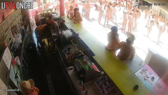 Closed group pool party with active intimacy and dancing