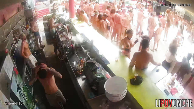Closed group pool party with active intimacy and dancing