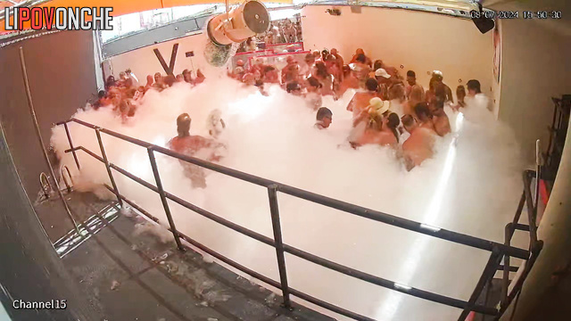 People in foam dancing and fucking at the same time (pool)
