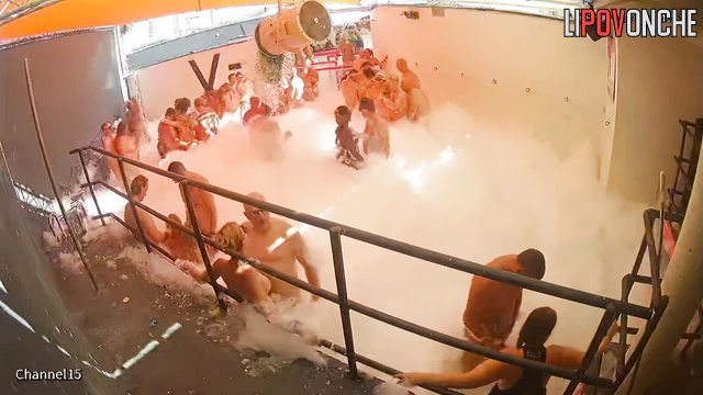 People in foam dancing and fucking at the same time (pool)