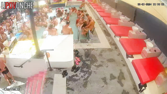 Naked people having cool adult party in the pool right now / watch