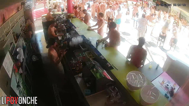 Naked people dancing together (hidden cam from club)