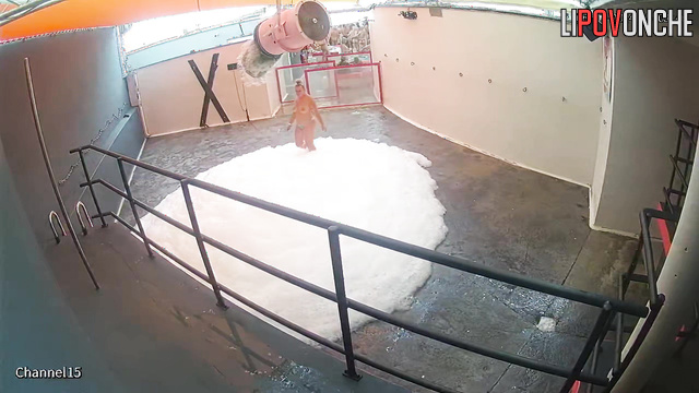 People fucking in doggystyle position in the foam