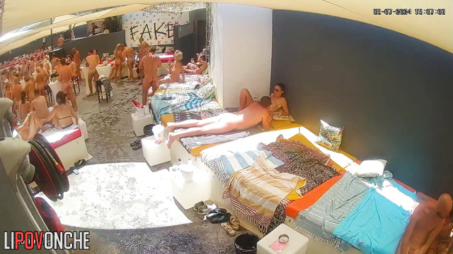 Nudists at a private party have a good fuck, drink and dance