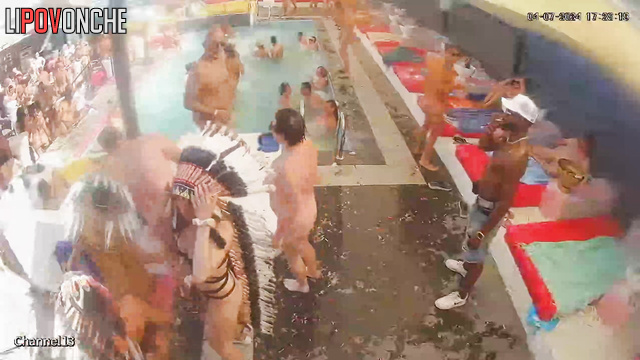 Interesting adult party near the pool (naked people only)