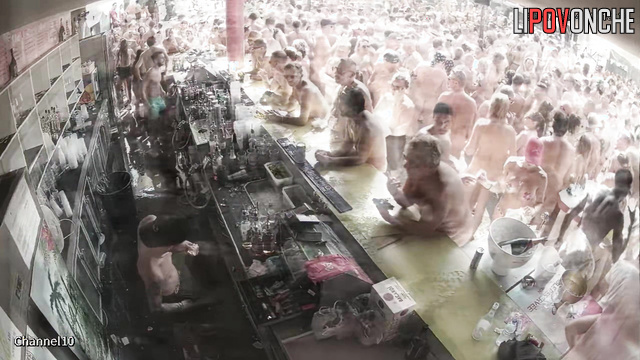 Naked people dancing near the bar - hidden video