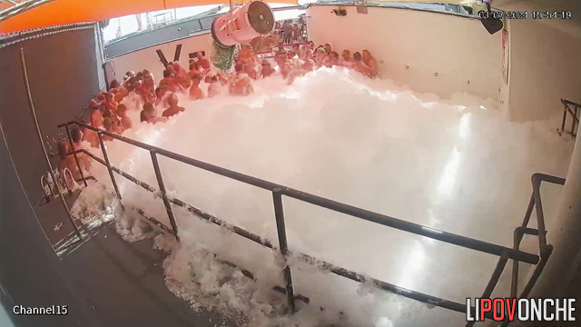 Different people dancing naked in the foam right now (pool)