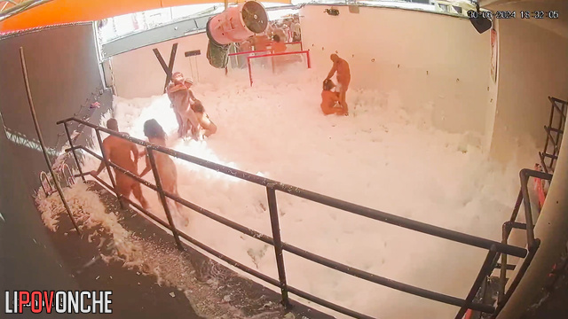 Massive swinger party in foam - watch it now