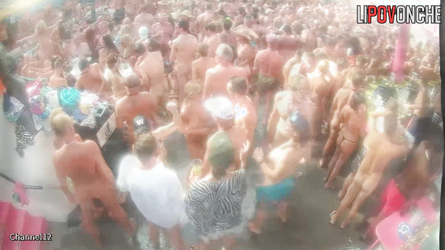 Naked and horny people dancing and kissing at the same time (sex in pool)