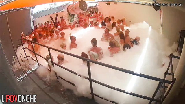 Public sex scene (people in foam making dirty things)
