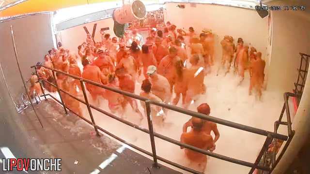 Public sex scene (people in foam making dirty things)