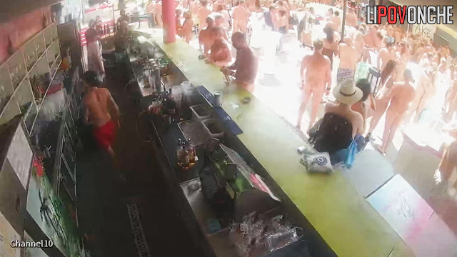 Summer gangbang party with people of different ages