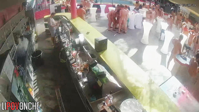 Summer gangbang party with people of different ages