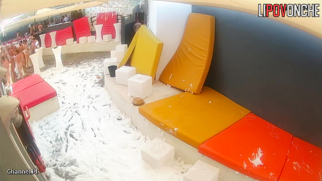 Closed party with foam, oral sex, fucking and dancing