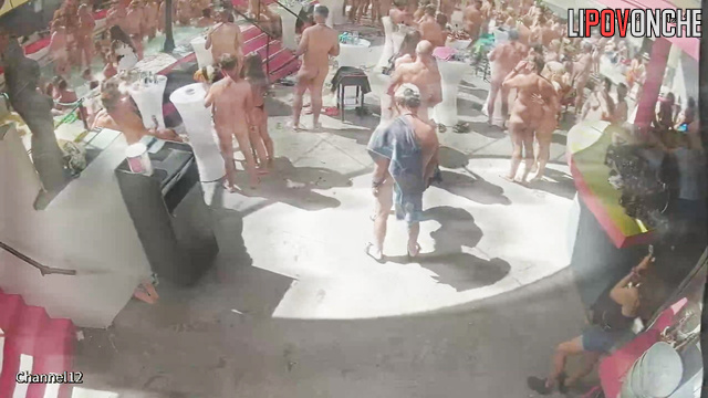 Shameless people dancing naked and fucking right now (sex in pool)