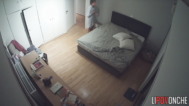 Lazy chatting on the bed (naked blonde is bored)