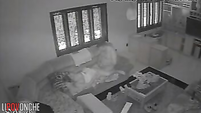 Naked couple fucking fast on the old sofa right now