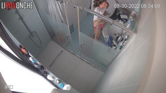 Ordinary morning bathroom routine of this cute blonde