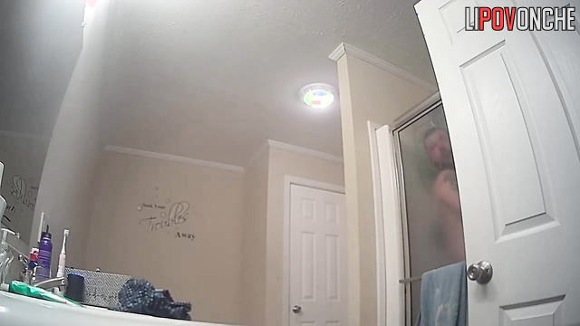 Man Squeezes Ass and Kissing Tits of Blonde in Bathroom