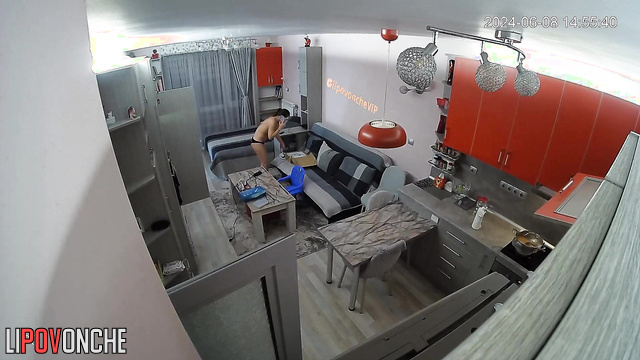 Living room tape - skinny brunette dressing right now