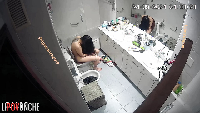 Babe fell asleep right on the toilet (funny tape)