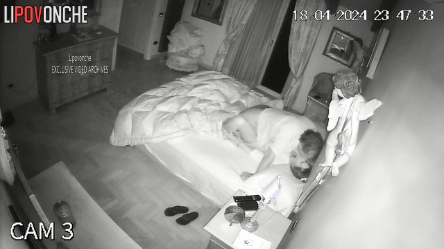 Hot homemade sex under sheets - couple having fun at night