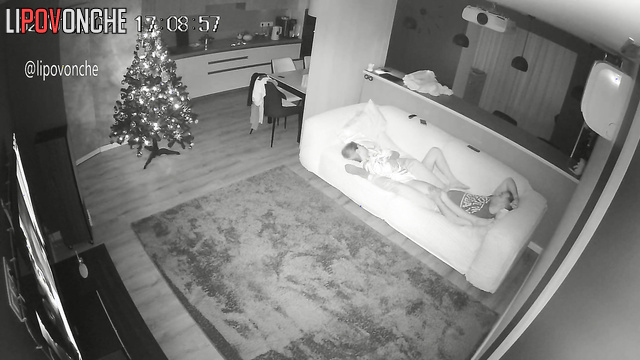 Christmas night ended with passionate fuck in the living room