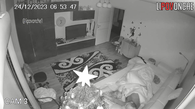 Bald man enjoying slow fuck under sheets (night video)