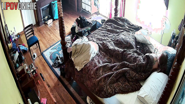Girl slowly gets dressed after great sex with boyfriend