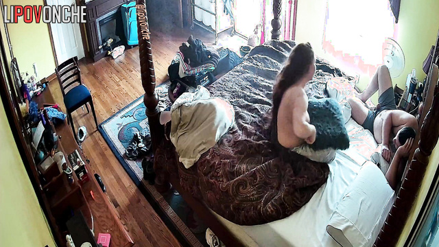 Girl slowly gets dressed after great sex with boyfriend