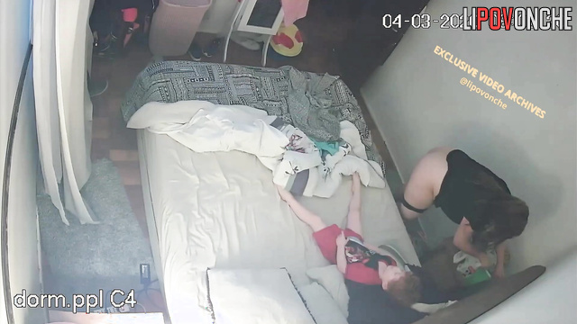 Big beauty woman changing her underwear after work